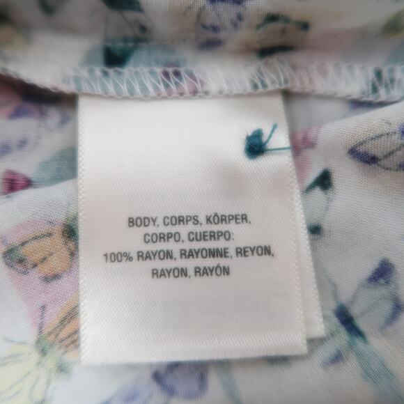 Maeve by Anthropologie white multicolor butterfly print blouse top 0 - Picture 6 of 8